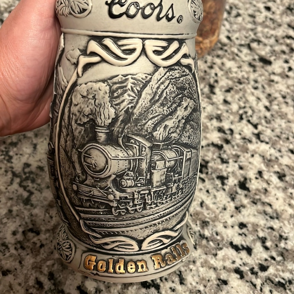 Coors Golden Rails Stein with authentic card with it